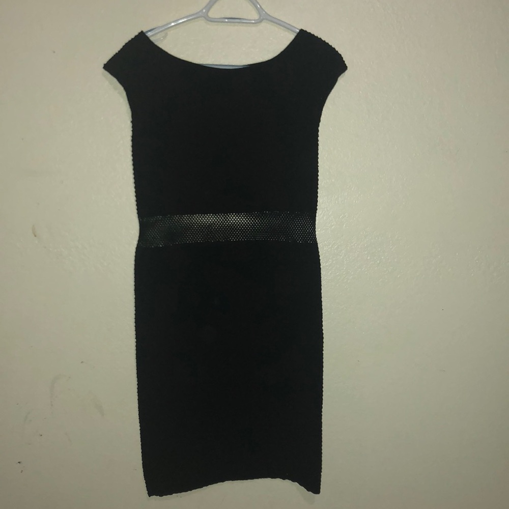 love charm form fitting black dress